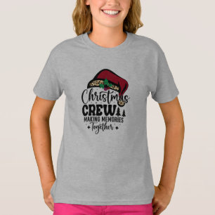Camiseta Chapéu de Papai Noel Equipe de Natal Família Combi