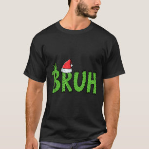 Camiseta Chapéu de Papai Noel Natal Bruh Meme de Natal Engr