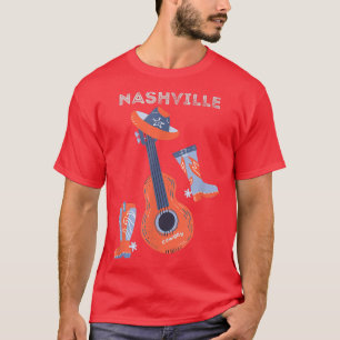 Camiseta Chapéu de vaqueiro e guitarra Nashville