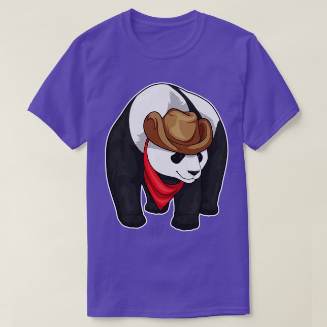 Camiseta Chapéu de vaqueiro Panda Cowboy (Frente do Design)