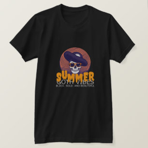Camiseta chapéu de verão crânio