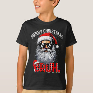 Camiseta Chapéu do Papai Noel Engraçado Natal Xadrez Vermel