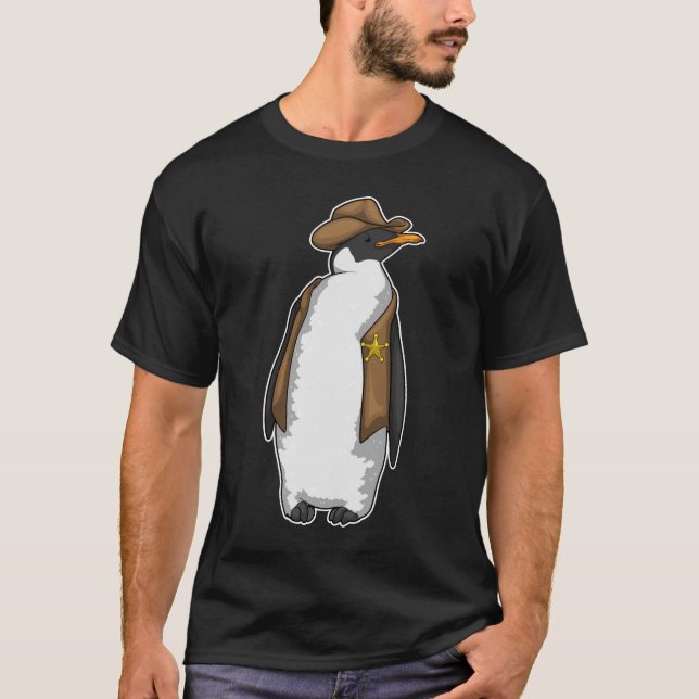 Camiseta Chapéu do Xerife Pinguim (Frente)