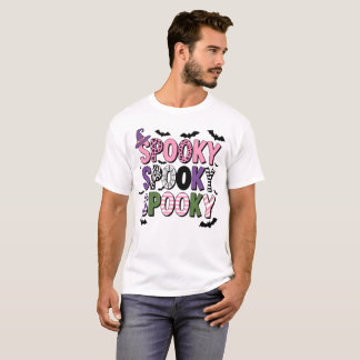 Camiseta Chapéu e Morcego Coloridos das Bruxas de Halloween