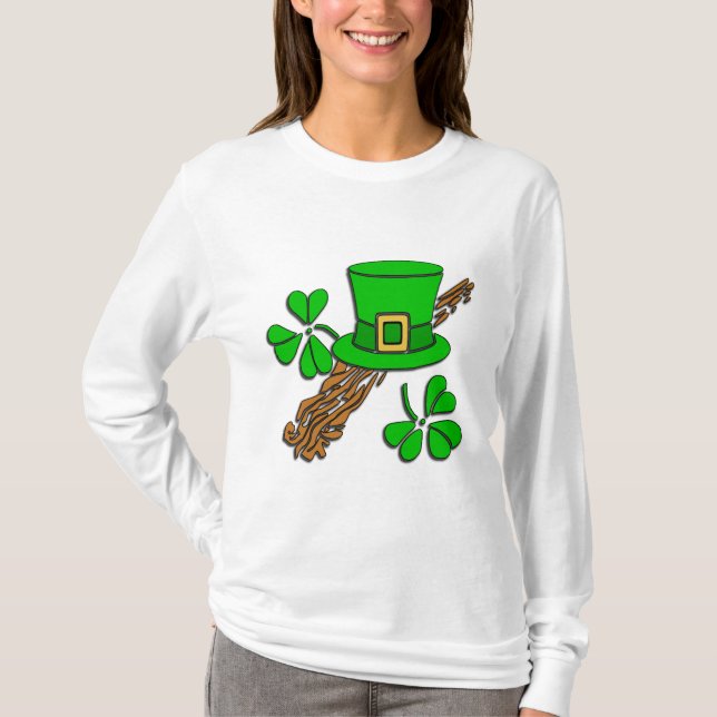 Camiseta Chapéu e trevos irlandeses (Frente)