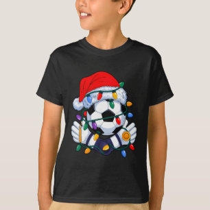 Camiseta Chapéu Esportivo de Natal Soccer Xmas Papai Noel M
