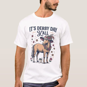 Camiseta Chapéu Floral Cavalo Derby Day Y'all