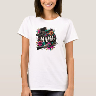 Camiseta Chapéu ocidental e botas Dia de as mães floral