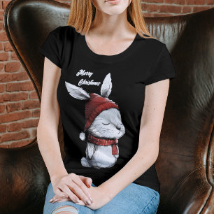 Camiseta Chapéu Vermelho Coelhinho de Natal