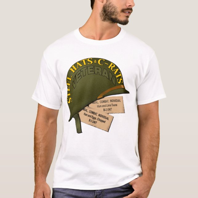 Camiseta Chapéus & C-Ratos de aço - veterano (Frente)