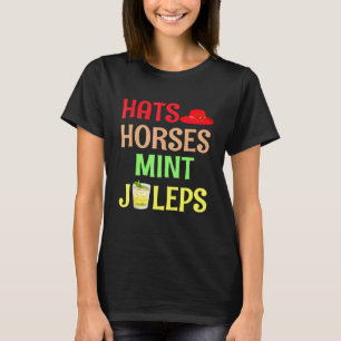 Camiseta Chapéus Cavalos Mint Juleps - Garota de Corrida de