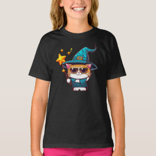 Camiseta Chapéus de Bruxas de Halloween Segurando Estrelas 