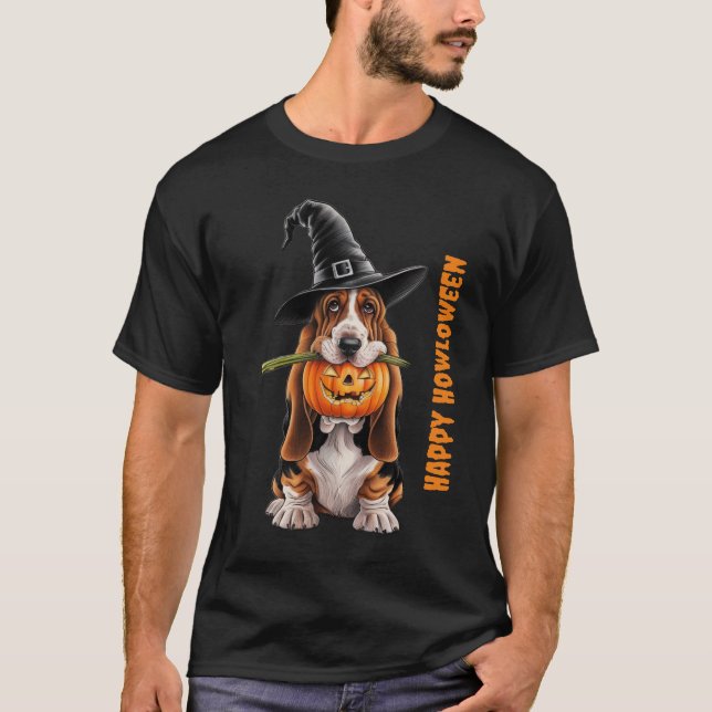 Camiseta Chapéus e abóbora vestindo bruxas (Frente)