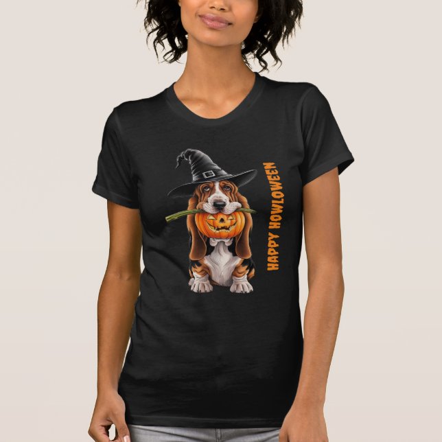 Camiseta Chapéus e abóbora vestindo bruxas (Frente)
