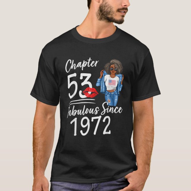 Camiseta Chapter 53 Fabulous Since 1972 53rd Birthday Afro  (Frente)