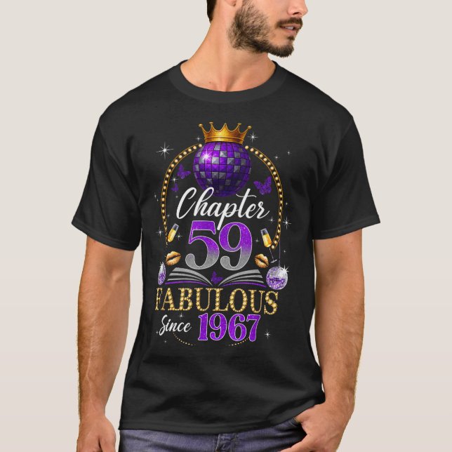 Camiseta Chapter 59 Since 1967 Purple Disco Ball 59th Birth (Frente)