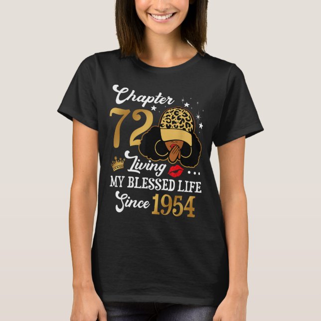 Camiseta Chapter 72 Living My Blessed Life Since 1954 Afro  (Frente)