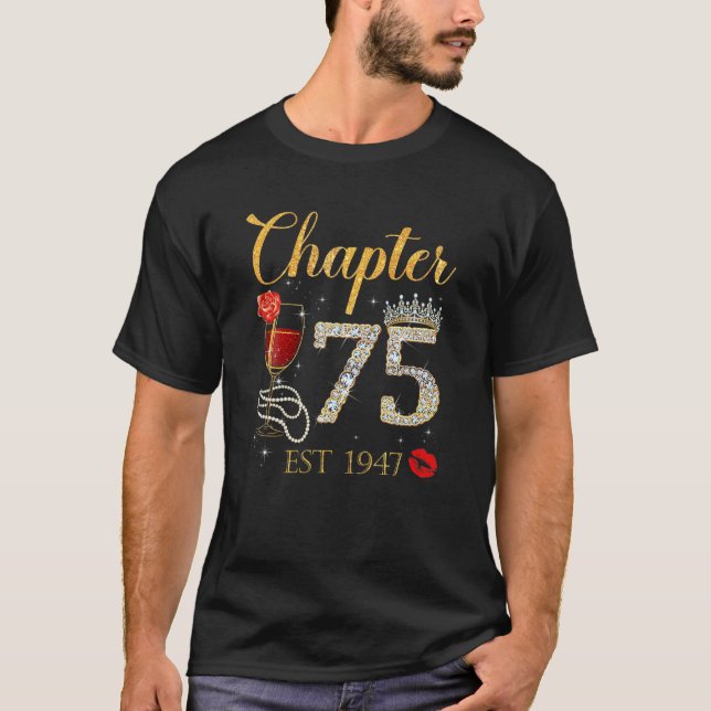 Camiseta Chapter 75 Years EST 1947 75Th Birthday Red Rose W (Frente)
