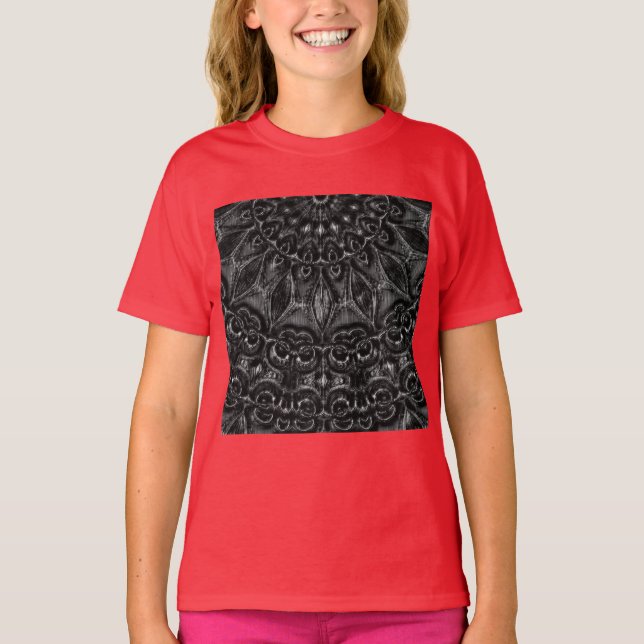 Camiseta Charcoal Mandala  T-Shirt (Frente)