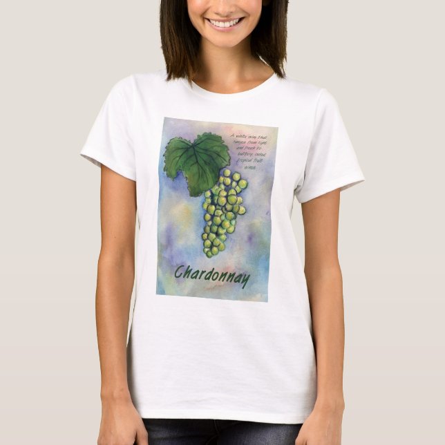 Camiseta Chardonnay Wine Graphics & Description Shirt (Frente)