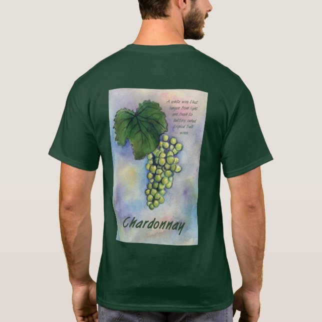 Camiseta Chardonnay Wine Graphics & Description Shirt (Verso)