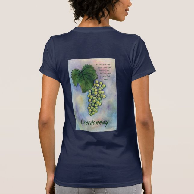 Camiseta Chardonnay Wine Graphics & Description T-Shirt (Verso)