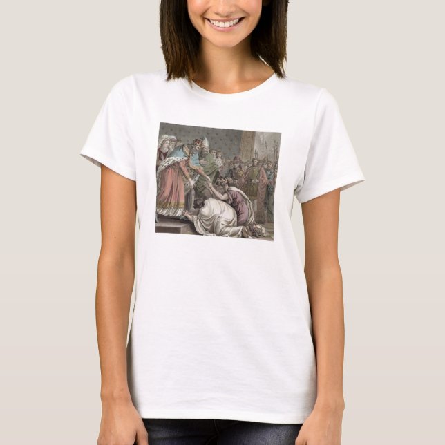 Camiseta Charlemagne (742-814) recebe os embaixadores do (Frente)