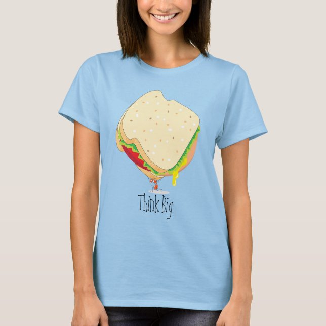 Camiseta Charles Antlas™_Baloney Sandwich Pense Grande #2 (Frente)