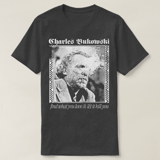 Camiseta Charles Bukowski Aestético Faded Punkstyle Design (Frente do Design)