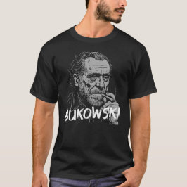 Camiseta Charles Bukowski Portrait with Cigarette 