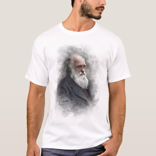 Camiseta Charles Darwin 1878 Colorizado (Frente)