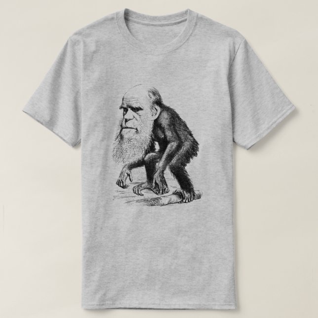 Camiseta Charles Darwin como um macaco (Frente do Design)