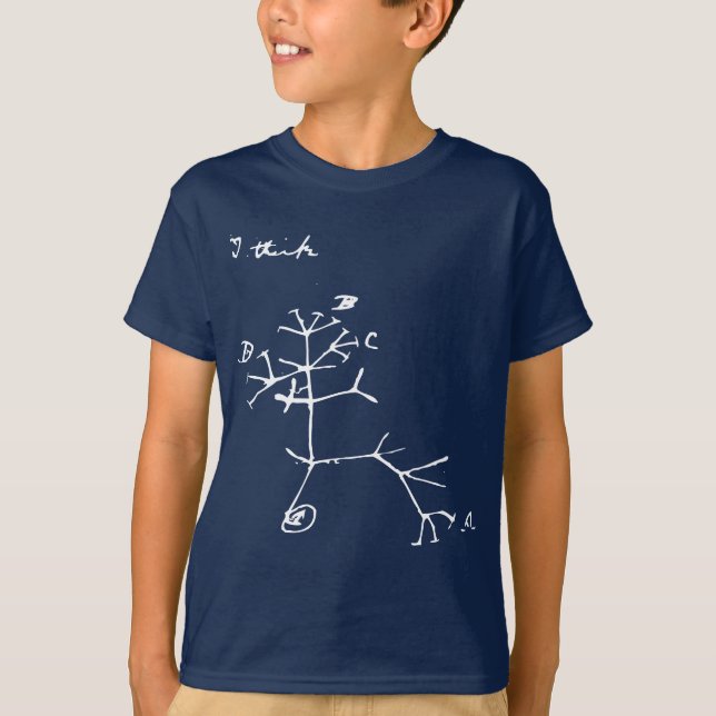Camiseta Charles Darwin - Eu Acho (Branco) (Frente)