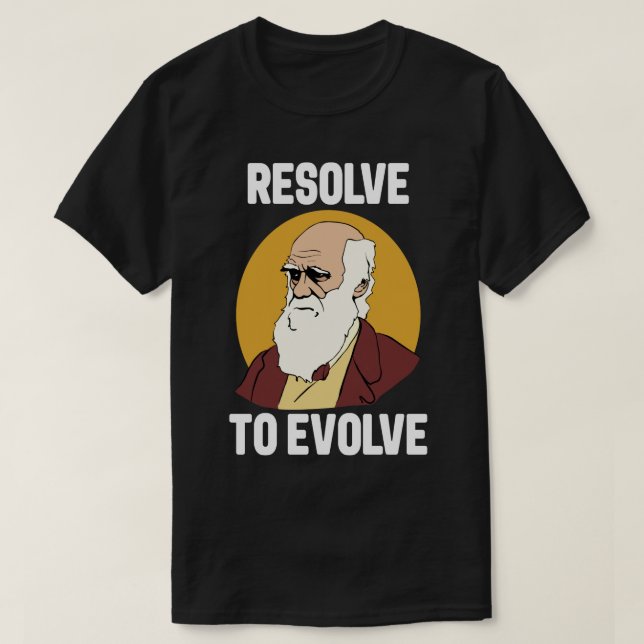 Camiseta Charles Darwin Evolution Resolve para Evoluir (Frente do Design)