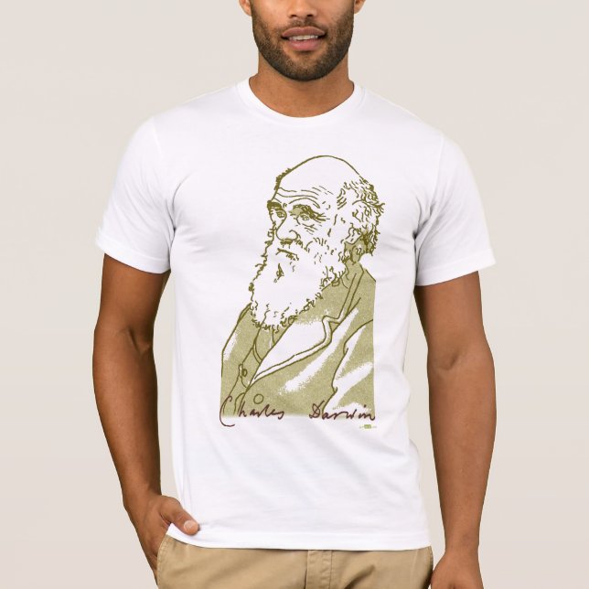 Camiseta Charles Darwin. T-shirt dos homens (Frente)