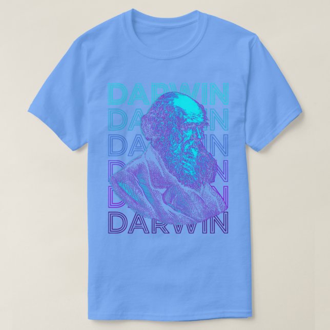 Camiseta Charles Darwin Theory de Evolução e Presente (Frente do Design)