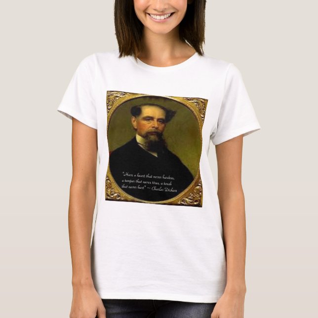 Camiseta Charles Dickens & Citação de Coração (Frente)