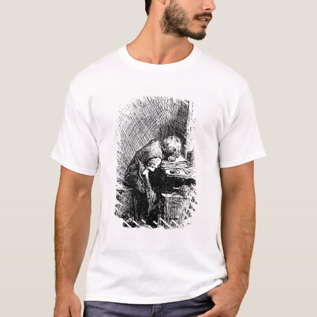 Camiseta Charles Dickens na fábrica enegrecendo (Frente)