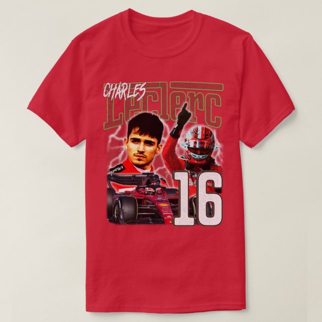 Camiseta Charles Leclerc Vintage Style (Frente do Design)
