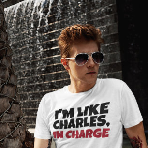 CAMISETA CHARLES NO CARGO, RETRO T-SHIRTS DE HOMENS