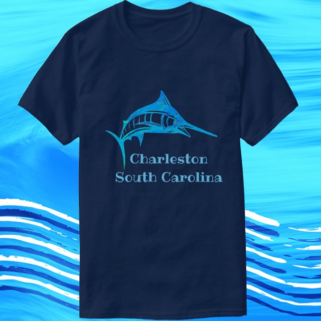 Camiseta Charleston South Carolina Blue Marlin Fish (Criador carregado)