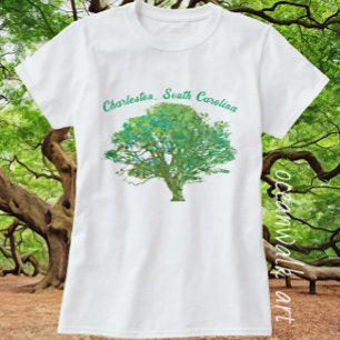 Camiseta Charleston South Carolina Elegant Live Oak Tree