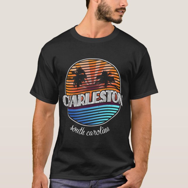 Camiseta Charleston South Carolina Palm Tree (Frente)