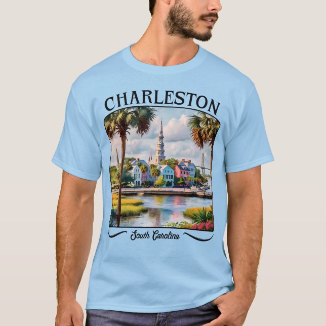 Camiseta Charleston South Carolina Watercolor (Frente)