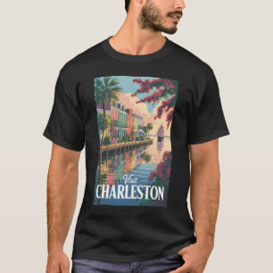 Camiseta Charleston South Carolina Waterfront Illustration