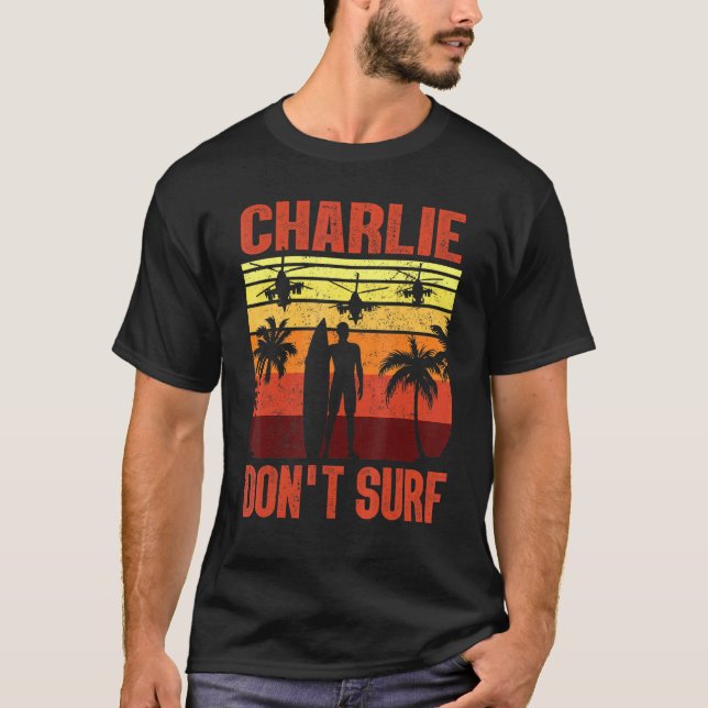 Camiseta Charlie Dont Surf Guerra Militar do Vietnã (Frente)