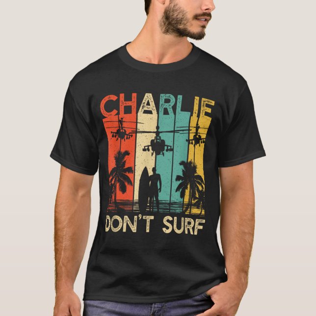 Camiseta Charlie Don't Surf Shirt Military Vietnam War Acal (Frente)
