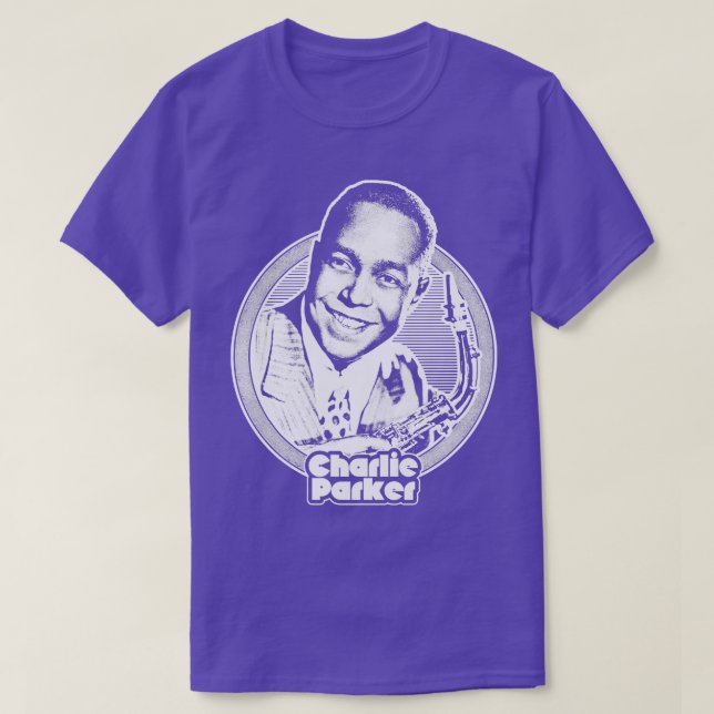 Camiseta Charlie Parker Retro Jazz Music Fan Design (Frente do Design)