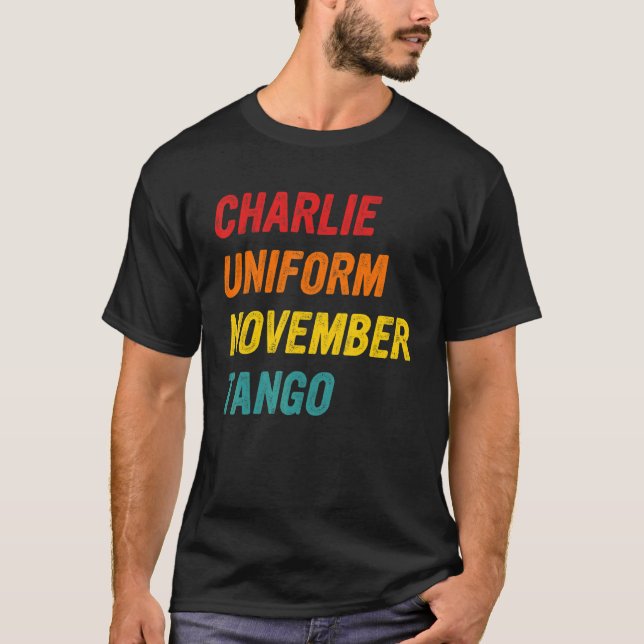 Camiseta Charlie Uniform Novano Tango Roupa (Frente)