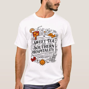 Camiseta cHARLOTTE cAROLINA dO nORTE cHÁ dOCE hOSPITALIDADE